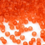 Seed beads - ± 2 mm Frosted Royal orange